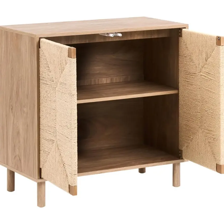 BONDI - Dressoir - Lichtbruin - 80 cm - Spaanplaat/Papiertouw