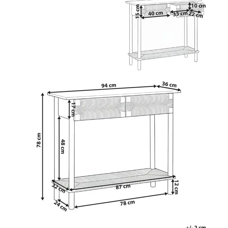 BONDI - Sidetable - Lichtbruin - Spaanplaat/Papierkoord