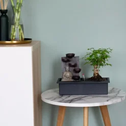 Bonsai met Buddha - Set van 2 - Bonsai - Hoogte 25-35cm - ⌀29cm