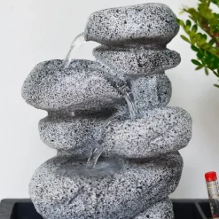 Bonsai met waterval - Set van 2 - Bonsai - Hoogte 25-35cm - ⌀29cm