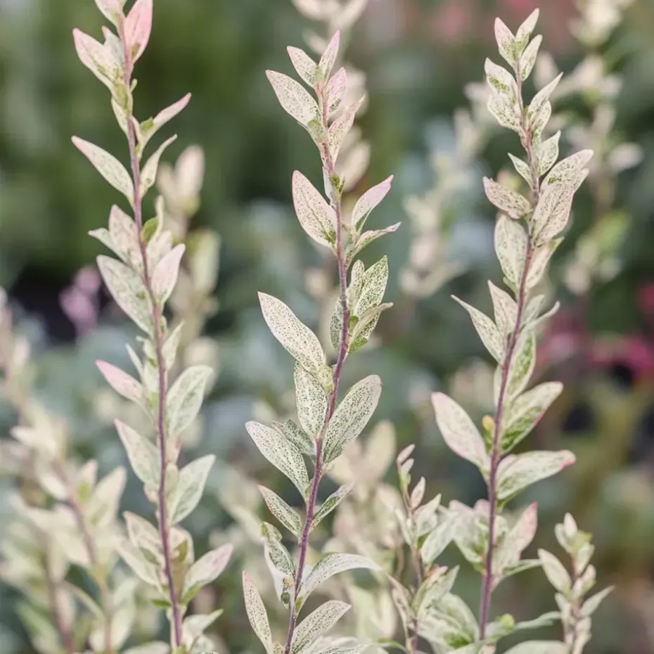 Bonte dwergwilg - Set van 4 - Salix integra 'Flamingo' - Hoogte 60-80cm - ⌀17cm