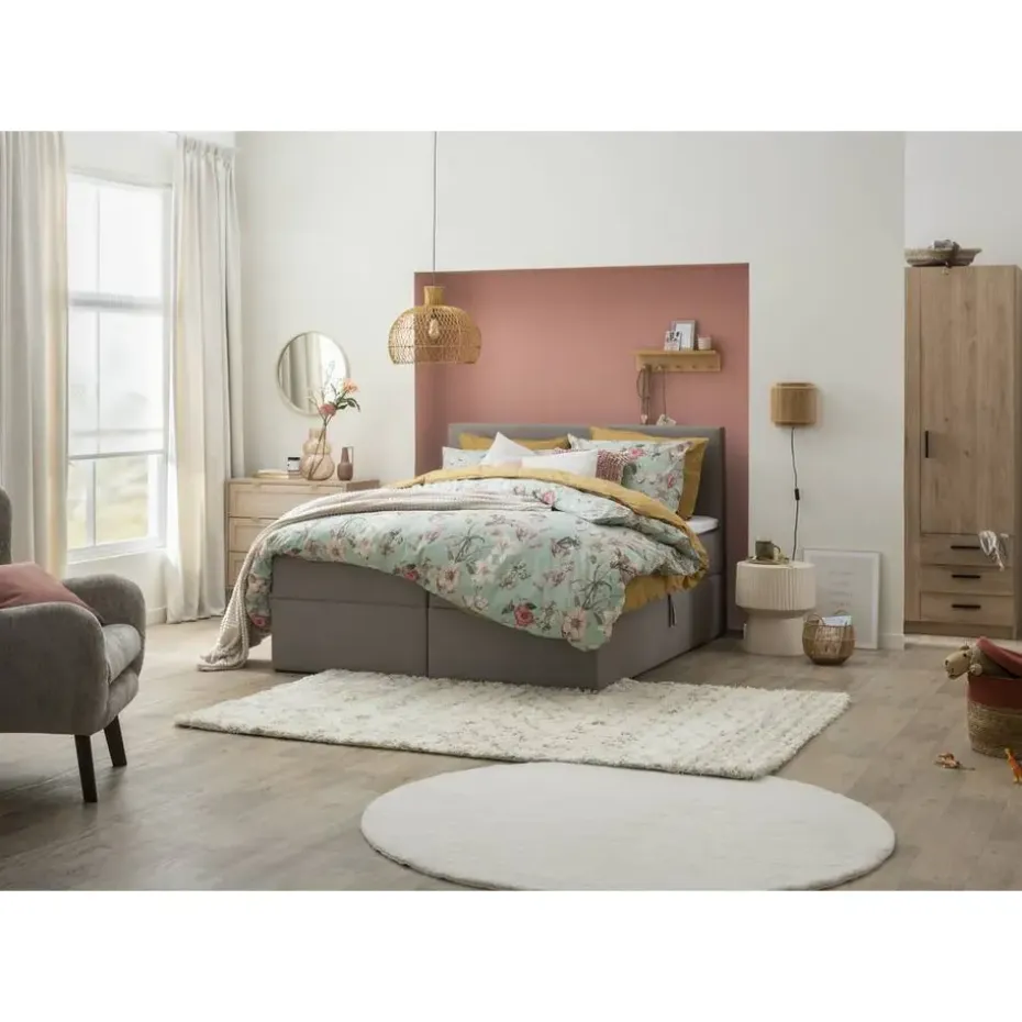 Boxcombinatie met opbergruimte Orebro 6-delig - taupe - 140x200 cm