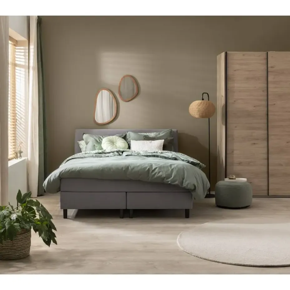 Boxcombinatie Varberg 5-delig - grijs - 160x200 cm