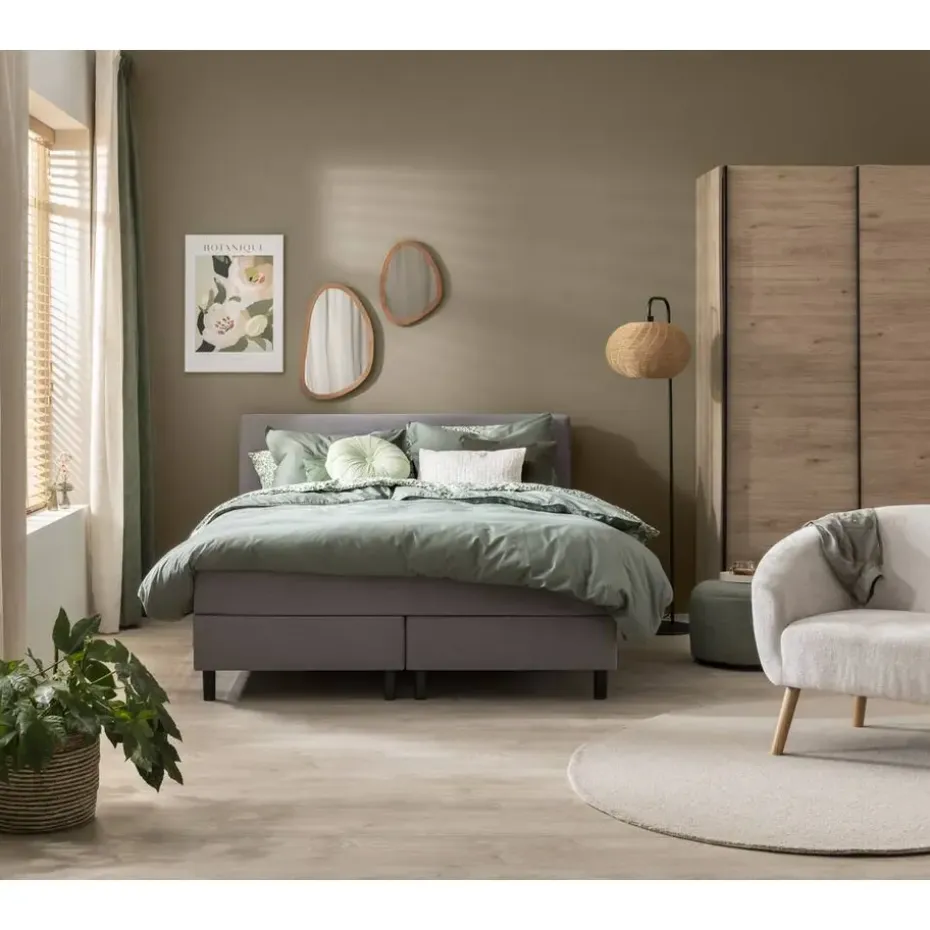 Boxcombinatie Varberg 5-delig - grijs - 160x200 cm