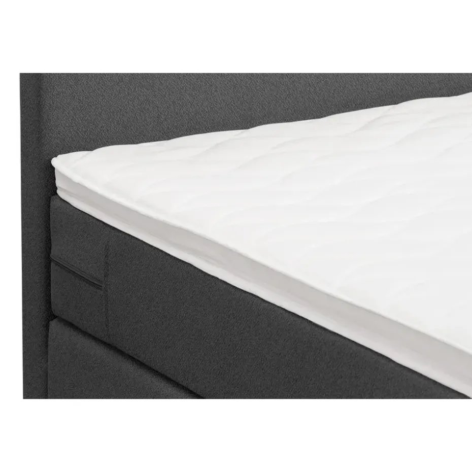 Boxspring Liv egaal - antraciet - 120x200 cm - slanke poot