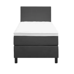 Boxspring Liv egaal - antraciet - 90x200 cm - ronde poot