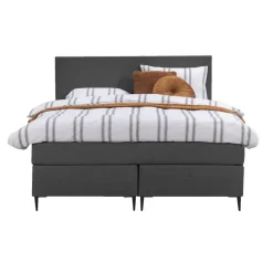 Boxspring Liv egaal - antraciet - 140x200 cm - slanke poot