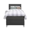 Boxspring Liv egaal - antraciet - 90x200 cm - slanke poot