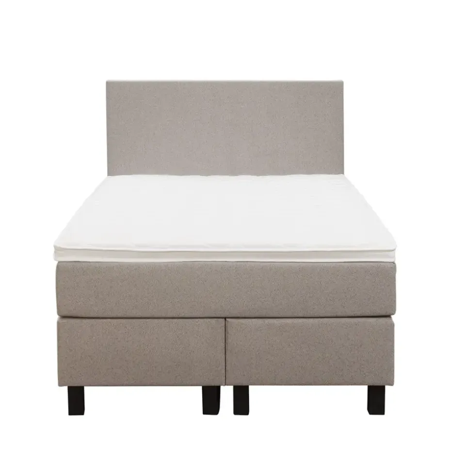 Boxspring Liv egaal - beige - 120x200 cm - vierkante poot