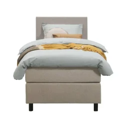 Boxspring Liv egaal - beige - 90x200 cm - ronde poot
