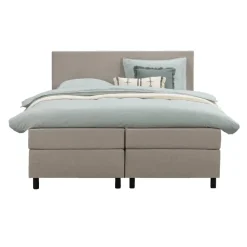 Boxspring Liv egaal - beige - 180x200 cm - ronde poot
