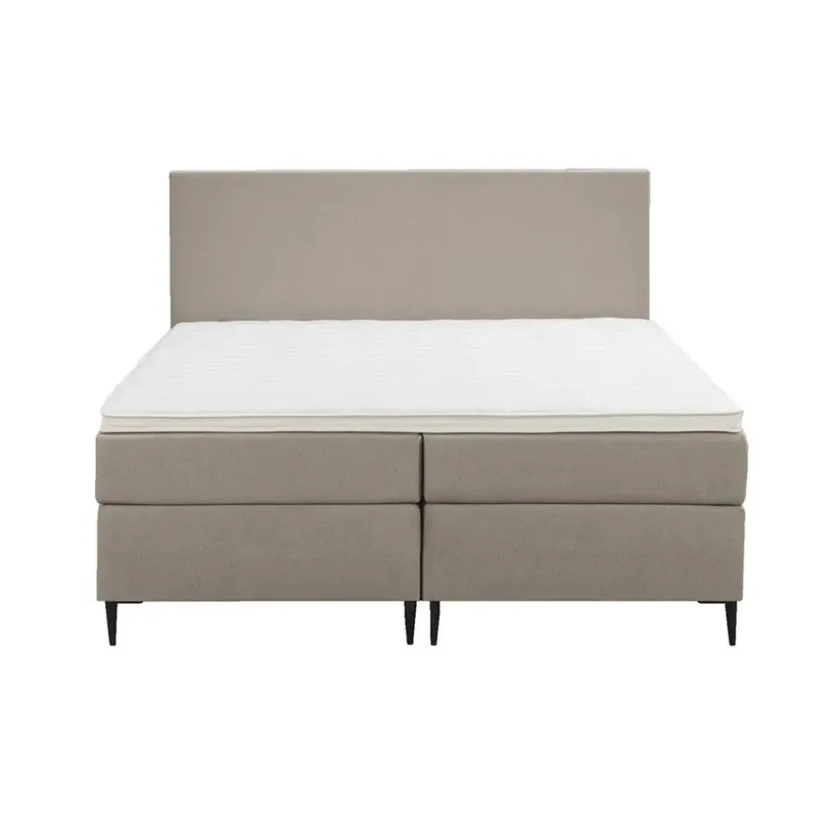 Boxspring Liv egaal - beige - 160x200 cm - slanke poot