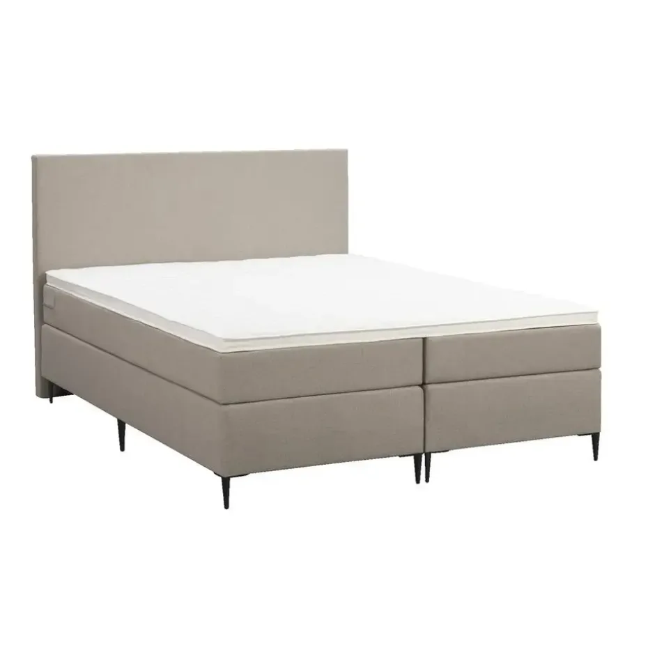 Boxspring Liv egaal - beige - 160x200 cm - slanke poot