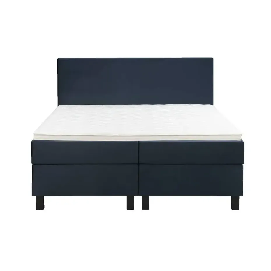 Boxspring Liv egaal - blauw - 160x200 cm - vierkante poot