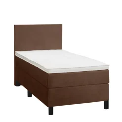 Boxspring Liv egaal - bruin - 90x200 cm - ronde poot