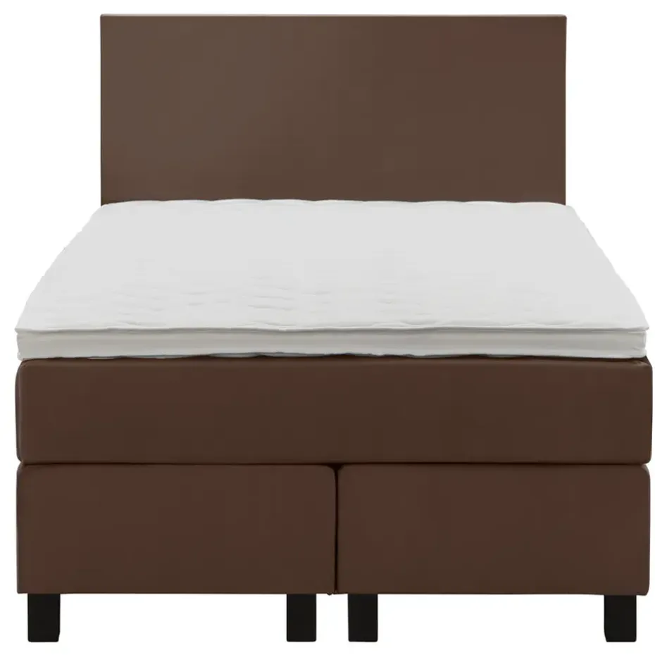 Boxspring Liv egaal - bruin - 120x200 cm - vierkante poot