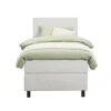 Boxspring Liv egaal - ecru - 90x200 cm - ronde poot