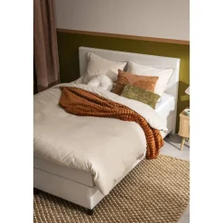 Boxspring Liv egaal - ecru - 120x200 cm - vierkante poot