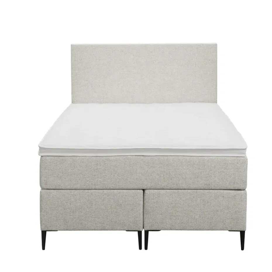 Boxspring Liv egaal - ecru - 120x200 cm - slanke poot