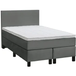 Boxspring Liv egaal - grijs - 120x200 cm - ronde poot