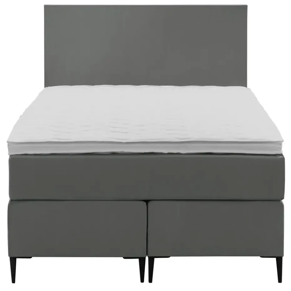 Boxspring Liv egaal - grijs - 120x200 cm - slanke poot