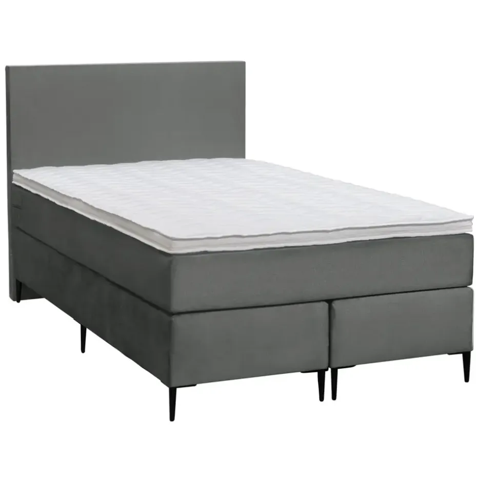 Boxspring Liv egaal - grijs - 120x200 cm - slanke poot