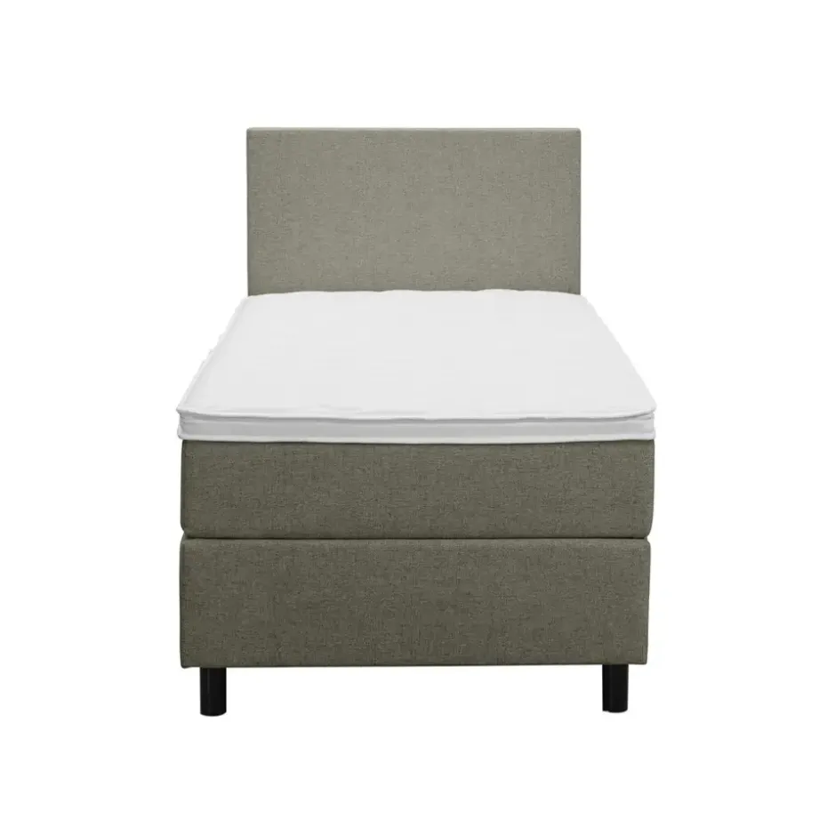 Boxspring Liv egaal - groen - 90x200 cm - ronde poot