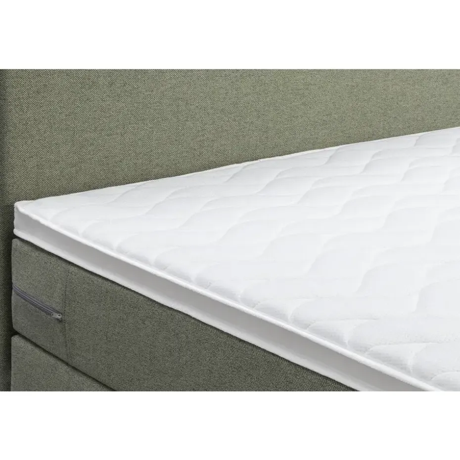 Boxspring Liv egaal - groen - 90x200 cm - ronde poot