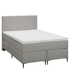 Boxspring Liv egaal - lichtgrijs - 120x200 cm - slanke poot