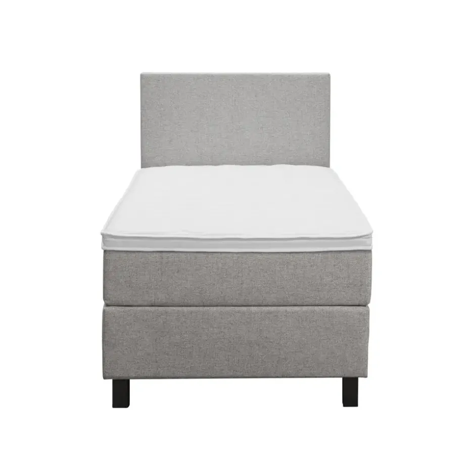 Boxspring Liv egaal - lichtgrijs - 90x200 cm - vierkante poot