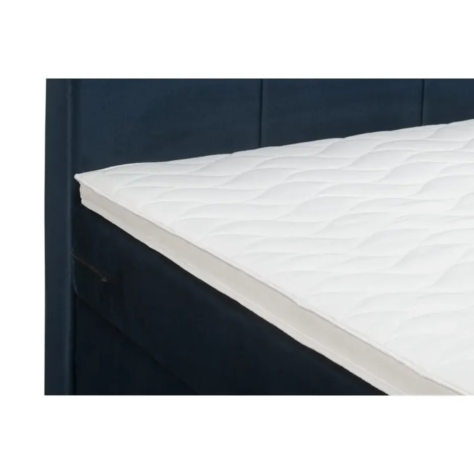 Boxspring Liv geblokt - blauw - 120x200 cm - vierkante poot