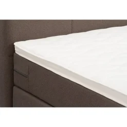 Boxspring Liv geblokt - donkerbruin - 90x200 cm - vierkante poot