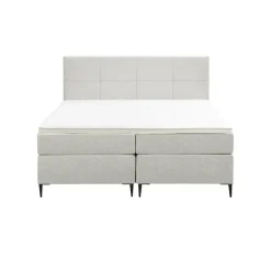 Boxspring Liv geblokt - ecru - 180x200 cm - slanke poot