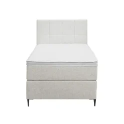 Boxspring Liv geblokt - ecru - 90x200 cm - slanke poot