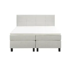 Boxspring Liv geblokt - ecru - 180x200 cm - vierkante poot