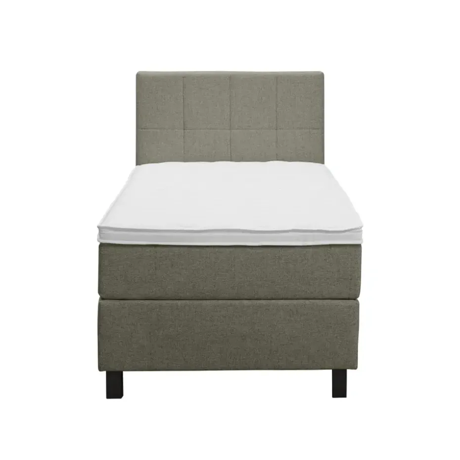 Boxspring Liv geblokt - groen - 90x200 cm - vierkante poot