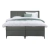 Boxspring Liv geblokt - grijs - 160x200 cm - slanke poot