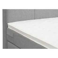 Boxspring Liv geblokt - lichtgrijs - 90x200 cm - vierkante poot