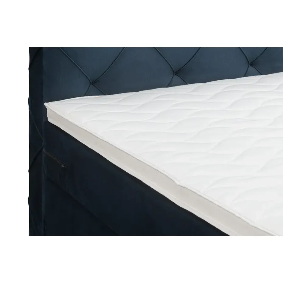 Boxspring Liv geruit - blauw - 120x200 cm - slanke poot