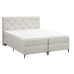 Boxspring Liv geruit - ecru - 160x200 cm - slanke poot