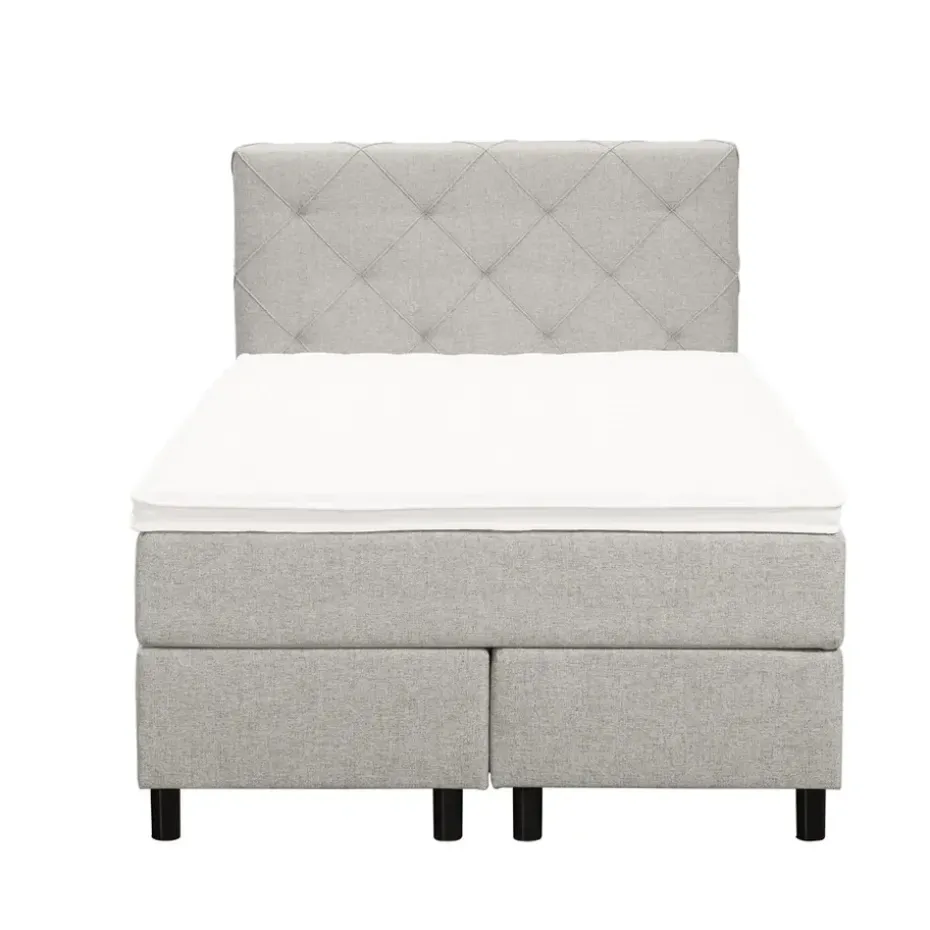 Boxspring Liv geruit - ecru - 120x200 cm - ronde poot
