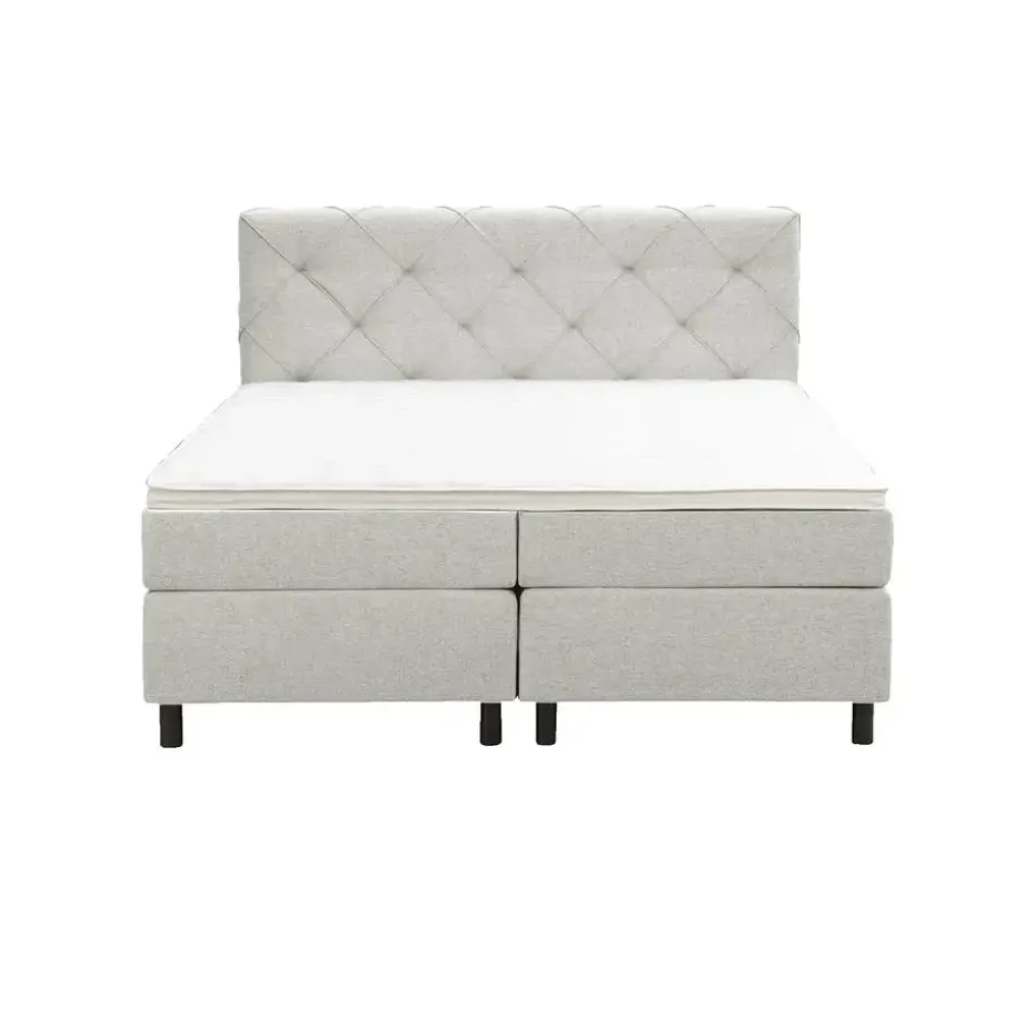 Boxspring Liv geruit - ecru - 160x200 cm - ronde poot