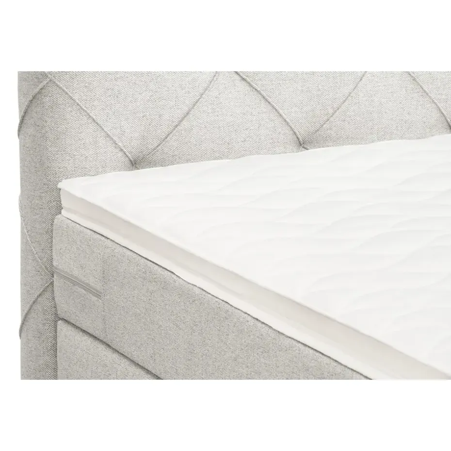 Boxspring Liv geruit - ecru - 160x200 cm - ronde poot