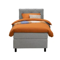 Boxspring Liv geruit - lichtgrijs - 90x200 cm - ronde poot