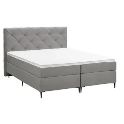 Boxspring Liv geruit - lichtgrijs - 180x200 cm - slanke poot