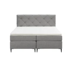 Boxspring Liv geruit - lichtgrijs - 160x200 cm - slanke poot