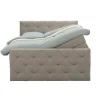 Boxspring met opbergruimte en voetbord Liv geruit - beige - 180x200cm