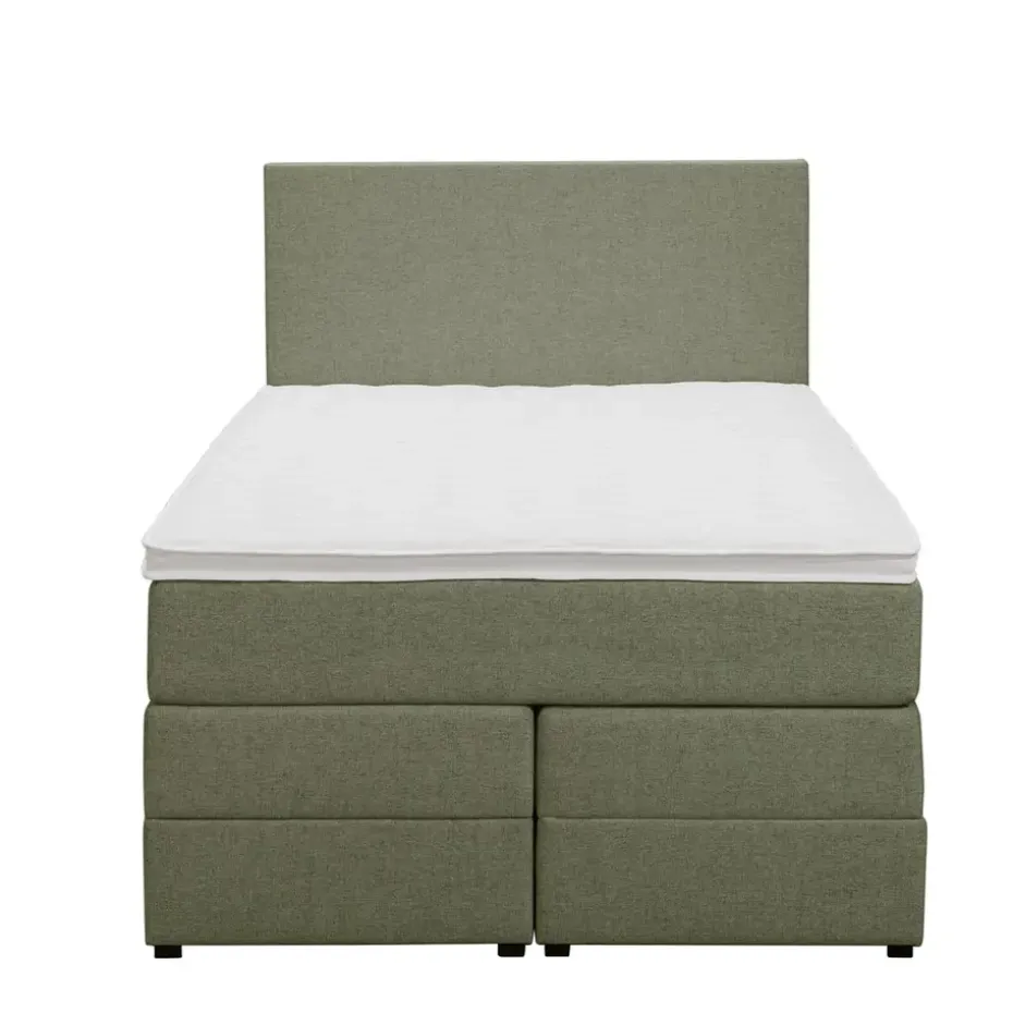 Boxspring met opbergruimte Liv egaal - groen - 120x200 cm