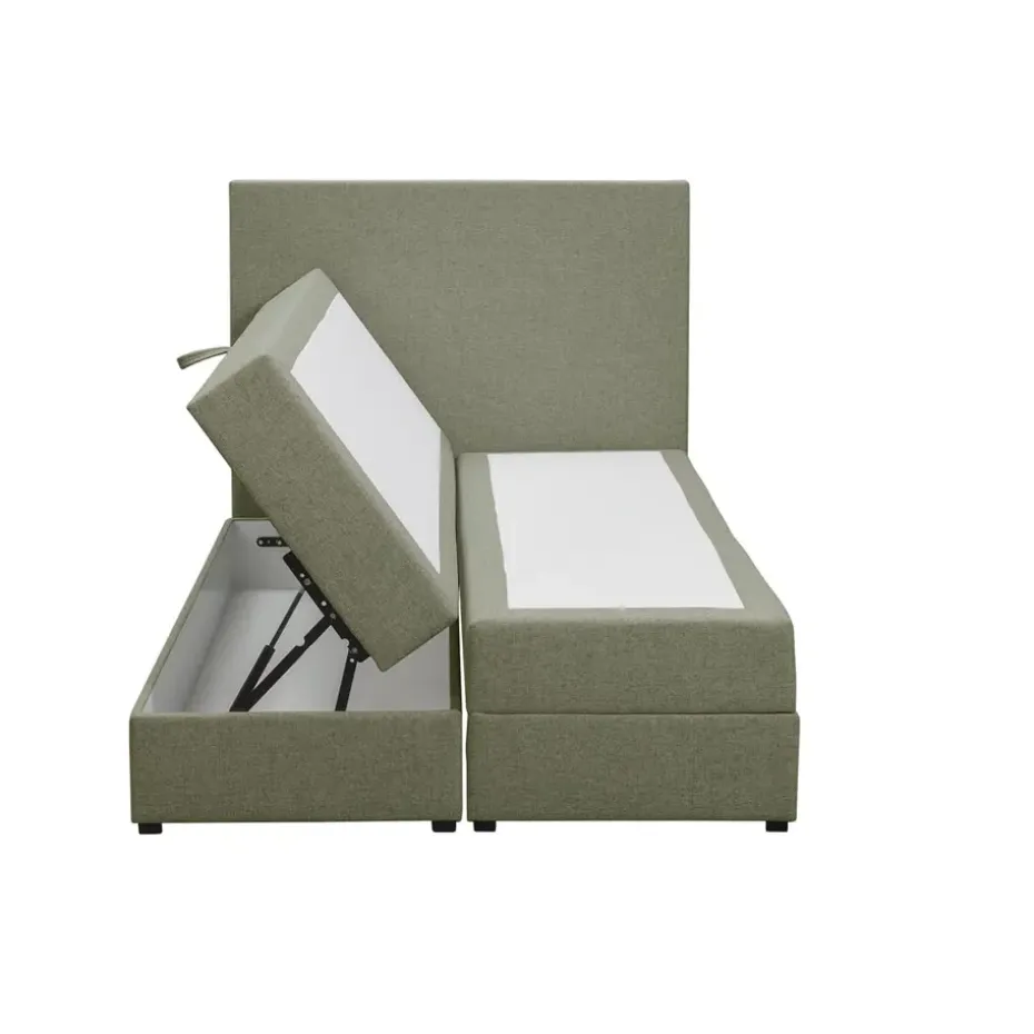 Boxspring met opbergruimte Liv egaal - groen - 120x200 cm