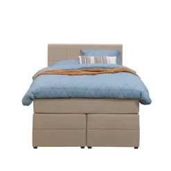 Boxspring met opbergruimte Liv geblokt - beige - 120x200 cm